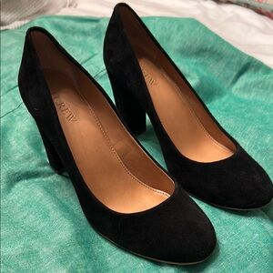 J. Crew Black Suede Heels